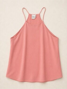 Paper Crane  Peachy Pink High-Neck Cami Tank / Flowy Tank Top / Going Out Shirt